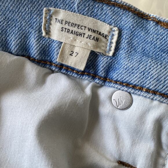 Madewell Womens 27 Light Wash Perfectly Vintage Straight Jean Raw Hem - Picture 8 of 8